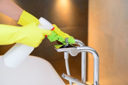 Commercial cleaners maintaining a workplace in SW19