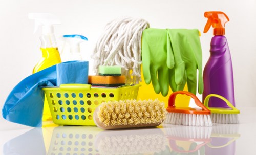 Professionals carrying out after builders cleaning in SW19 inside a renovated room