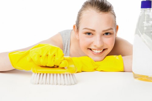 Office cleaning service in SW19 maintaining a tidy workspace