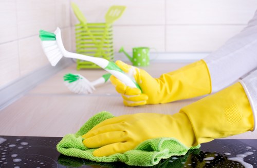 Staff training session for cleaning procedures and safety