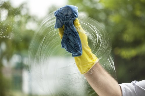 Staff managing liability and care considerations during a cleaning job